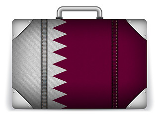 Image showing Qatar Travel Luggage with Flag for Vacation