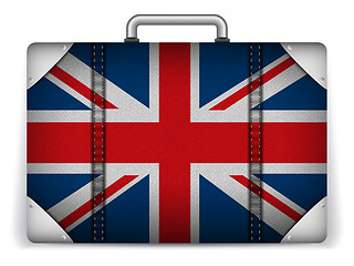 Image showing UK Travel Luggage with Flag for Vacation