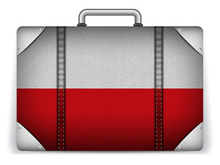 Image showing Poland Travel Luggage with Flag for Vacation