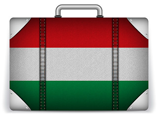 Image showing Hungary Travel Luggage with Flag for Vacation