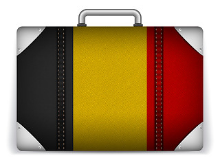 Image showing Belgium Travel Luggage with Flag for Vacation