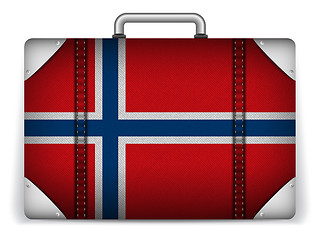 Image showing Norway Travel Luggage with Flag for Vacation
