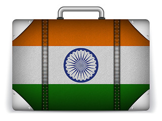 Image showing India Travel Luggage with Flag for Vacation