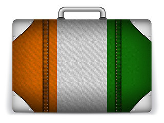 Image showing Ireland Travel Luggage with Flag for Vacation