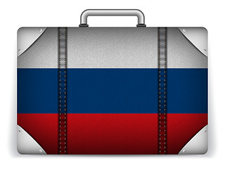 Image showing Russia Travel Luggage with Flag for Vacation