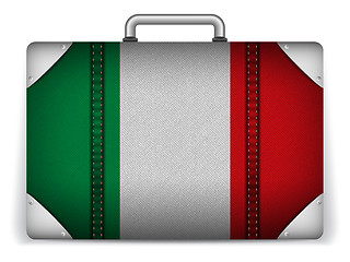 Image showing Italy Travel Luggage with Flag for Vacation