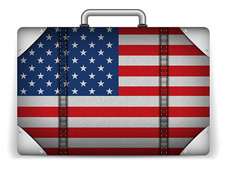 Image showing USA Travel Luggage with Flag for Vacation
