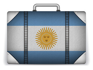 Image showing Argentina Travel Luggage with Flag for Vacation