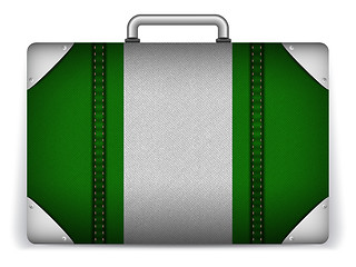 Image showing Nigeria Travel Luggage with Flag for Vacation