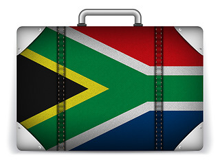 Image showing South Africa Travel Luggage with Flag for Vacation