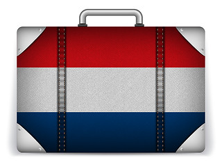 Image showing Netherlands Travel Luggage with Flag for Vacation