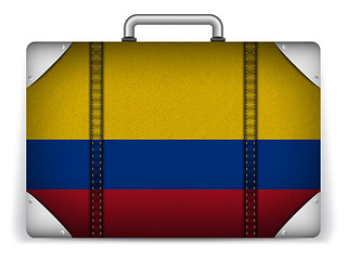 Image showing Colombia Travel Luggage with Flag for Vacation