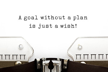 Image showing A goal without a plan is just a wish