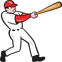Image showing Baseball Player Batting Isolated Cartoon