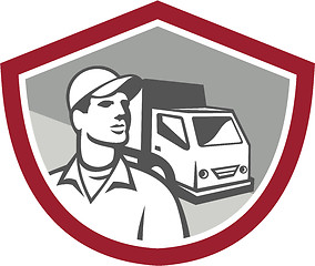 Image showing Removal Man Delivery Van Shield Retro