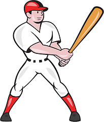 Image showing Baseball Hitter Batting Isolated Cartoon