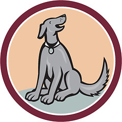 Image showing Dog Sitting Looking Up Cartoon