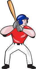 Image showing Baseball Player Batting Front Isolated Cartoon