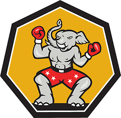 Image showing Elephant Mascot Boxer Cartoon
