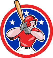 Image showing Baseball Player Batting Cartoon
