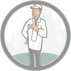Image showing Doctor Veterinarian Vet With Stethoscope Cartoon