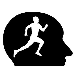 Image showing Silhouettes, Athlete running in my head, the conceptual idea. ve