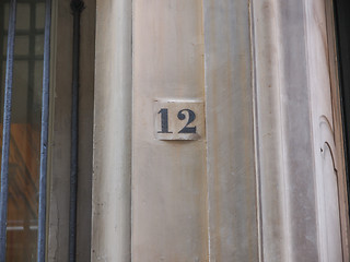 Image showing Blue house number