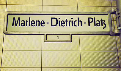 Image showing Retro look Marlene Dietrich Platz Berlin