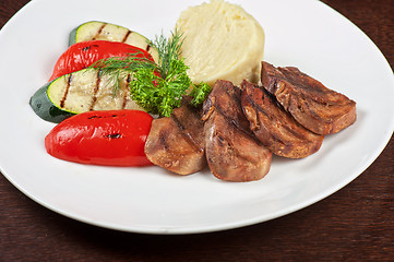 Image showing tongue with grilled vegetable