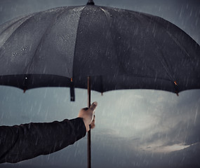 Image showing Umbrella under the rain