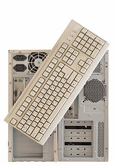 Image showing old dirty computers and keybord