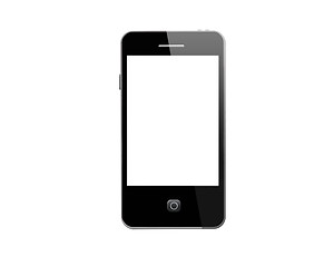 Image showing Modern mobile phone on the white background