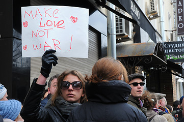 Image showing Young Woman Protests