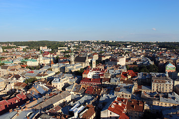 Image showing view to the house-tops of Lvov city