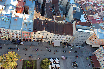 Image showing house-tops of Lvov city from bird's-eye view