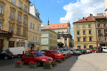 Image showing street in Lvov with parked cars