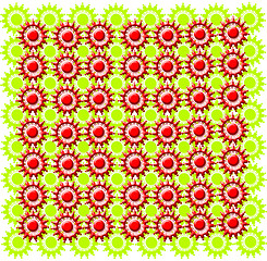 Image showing texture from red and green figures