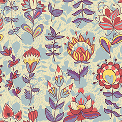 Image showing Seamless texture with flowers