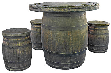 Image showing Old barrels