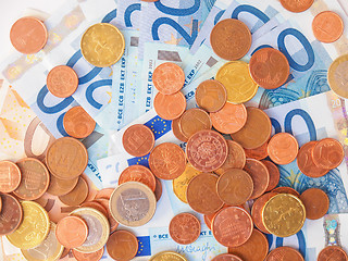 Image showing Euros coins and notes