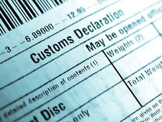 Image showing Customs declaration