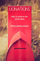 Image showing Retro look Donations sign
