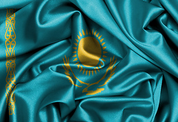 Image showing Satin flag, three dimensional render