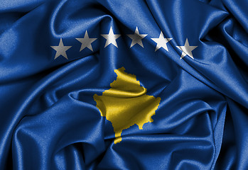 Image showing Satin flag, three dimensional render