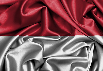 Image showing Satin flag, three dimensional render