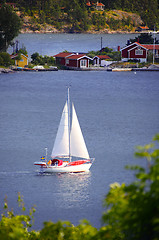 Image showing Sweden and sailing boat