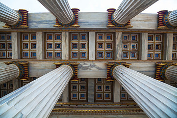 Image showing Ionic columns at The Academy of Athens