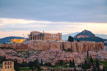 Image showing Acropolis in Athens, Greece in the morning