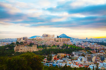 Image showing Acropolis in the morning after sunrise