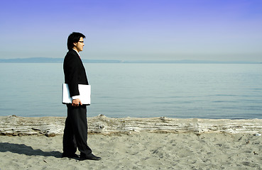 Image showing Businessman on the go